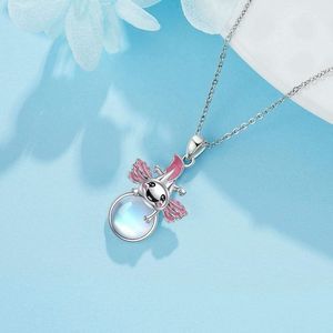YAFEINI Axolotl Necklace Sterling Silver Axolotl Pendant Necklace